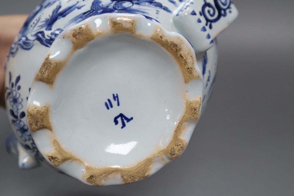 A Delft blue and white teapot, height 19cm